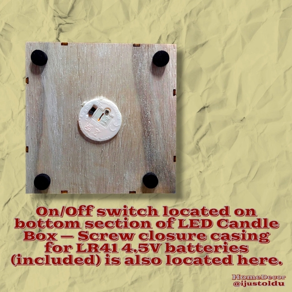 LED Wooden Candle Box with Snowflake & Forest Design | 5″×5″×5″ | Cherry Wood - Picture 12 of 16